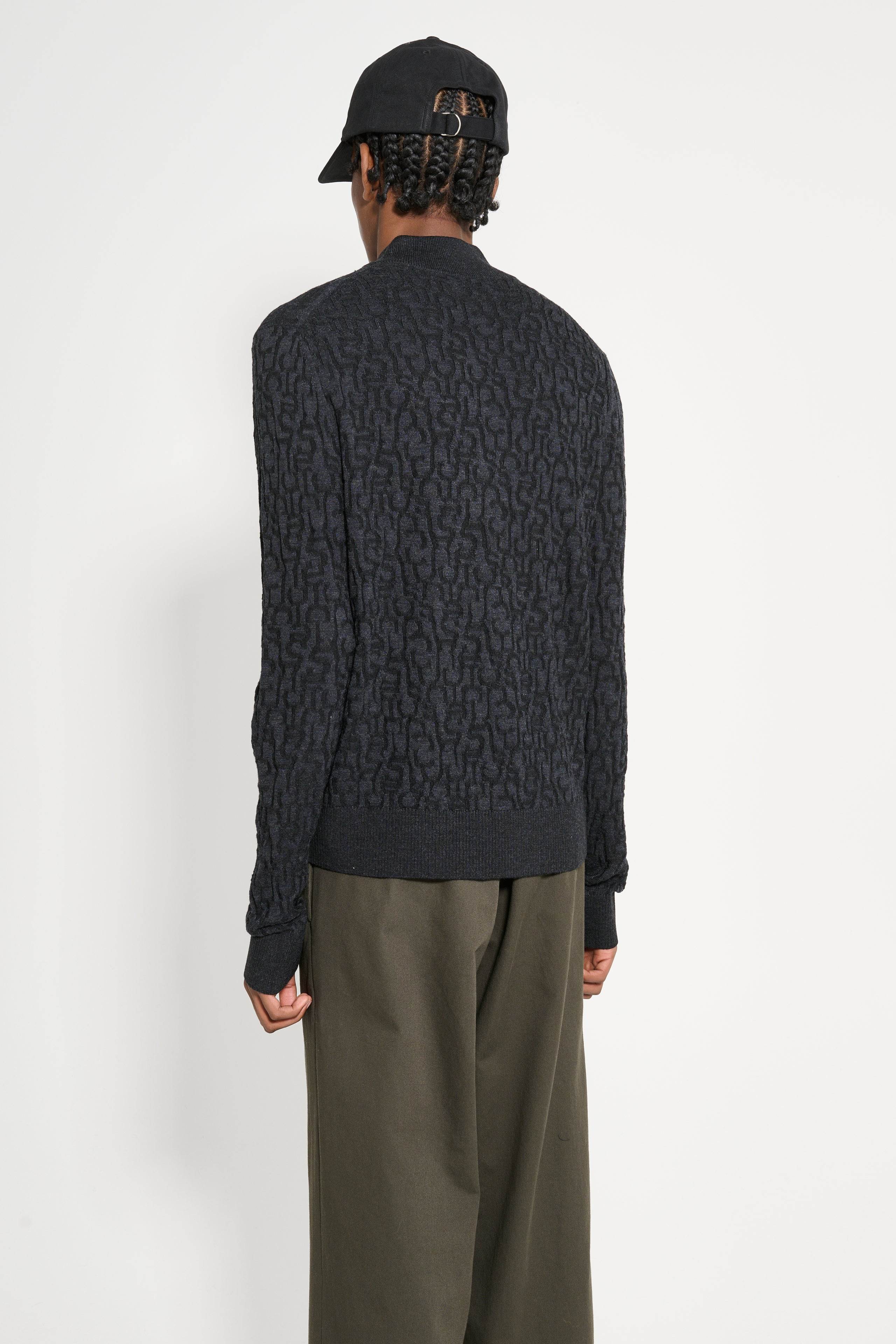 ACNE STUDIOS MONOGRAM CARDIGAN BLACK / GREY - 4
