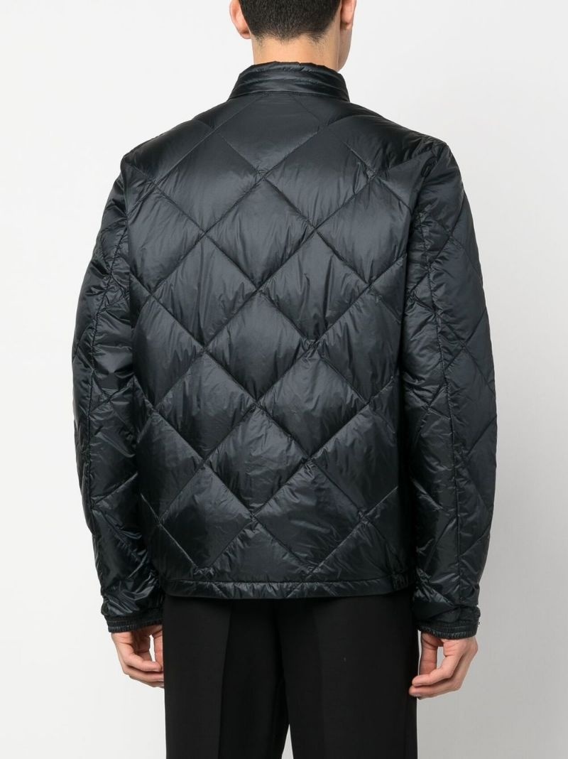 logo patch quilted jacket - 4