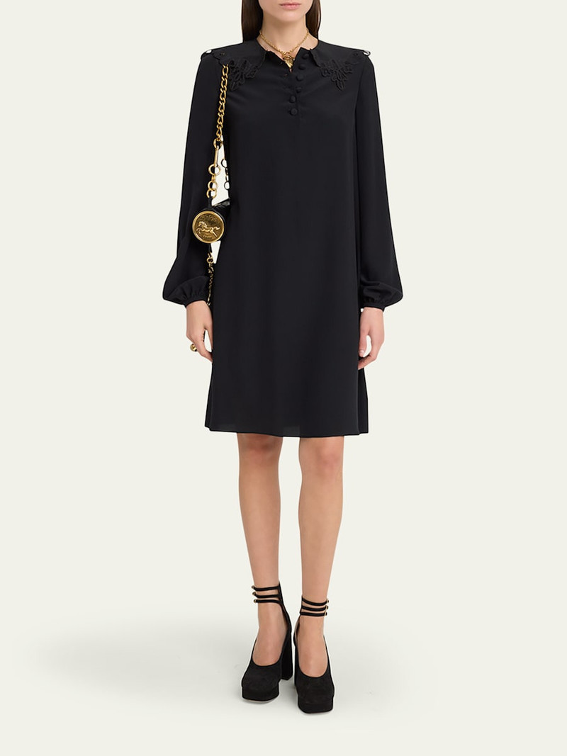 Chloé Floral Embroidered Silk Knee-Length Dress outlook
