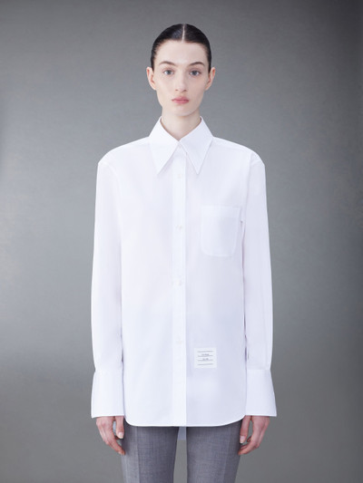 Thom Browne pointed-collar logo-patch shirt outlook