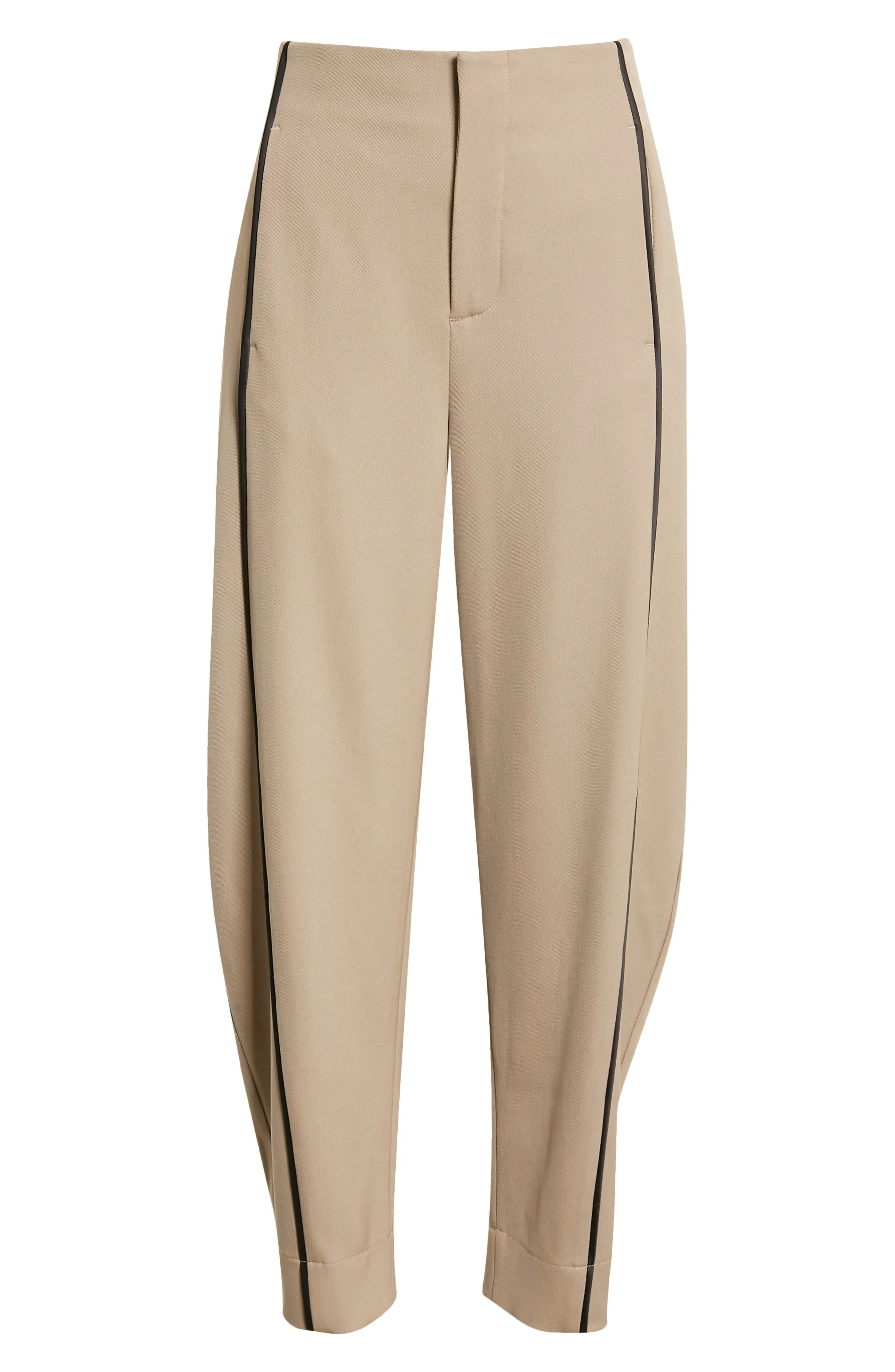 Curved Leg Stripe Twill Suiting Pants - 6