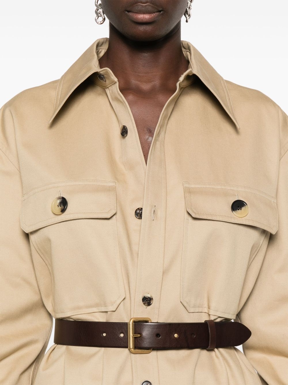 belted Saharienne shirt - 5