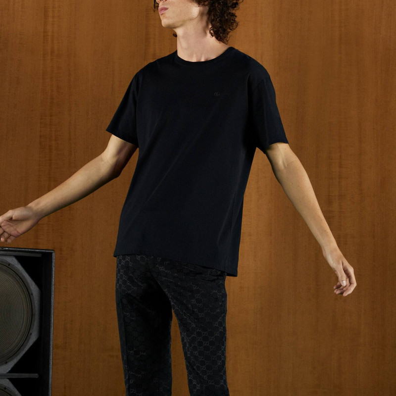 GUCCI Gucci Cotton Jersey T-shirt With Double G 'Black' 548334-XJEJF-1043 outlook