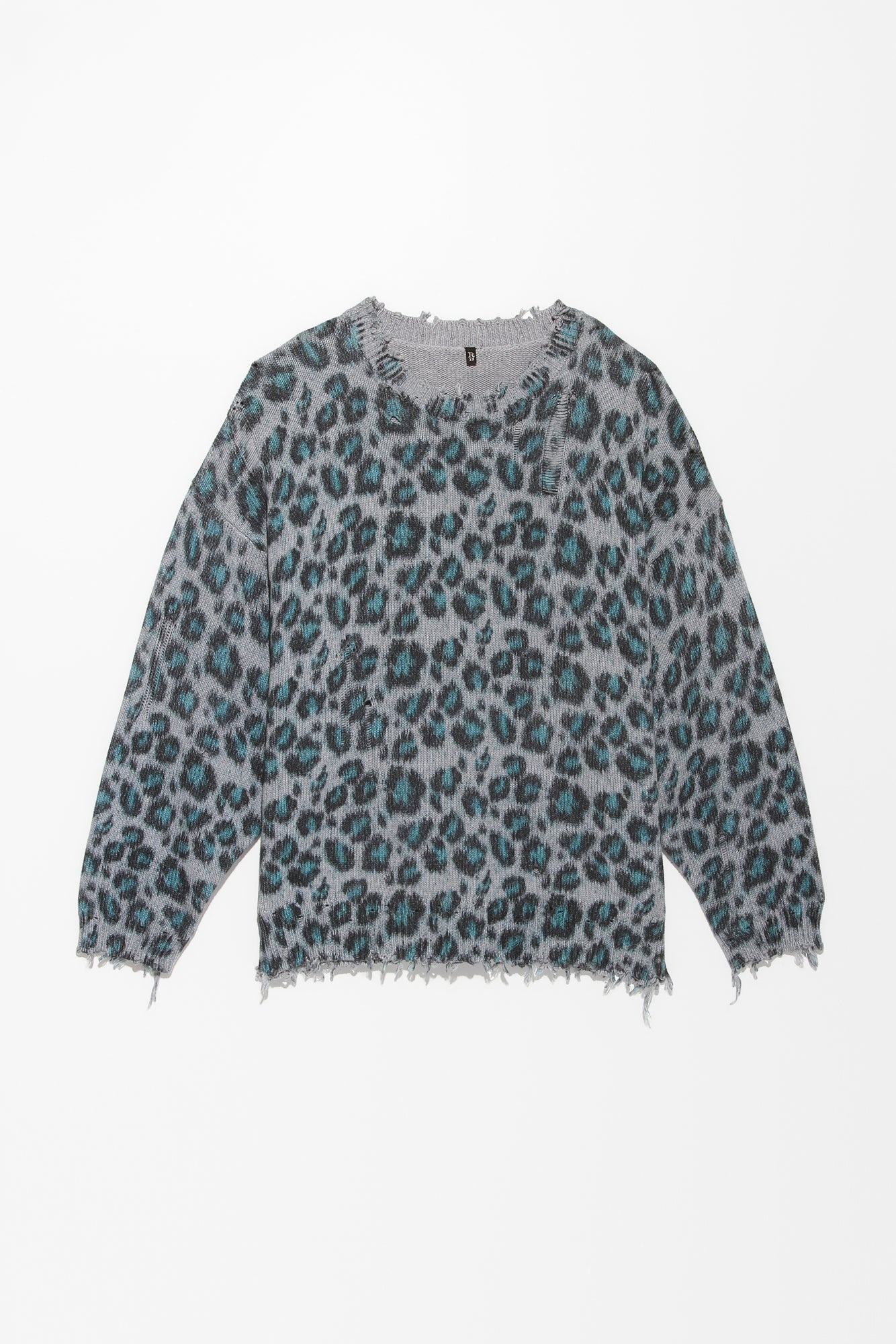 OVERSIZED SWEATER - BLUE LEOPARD - 4