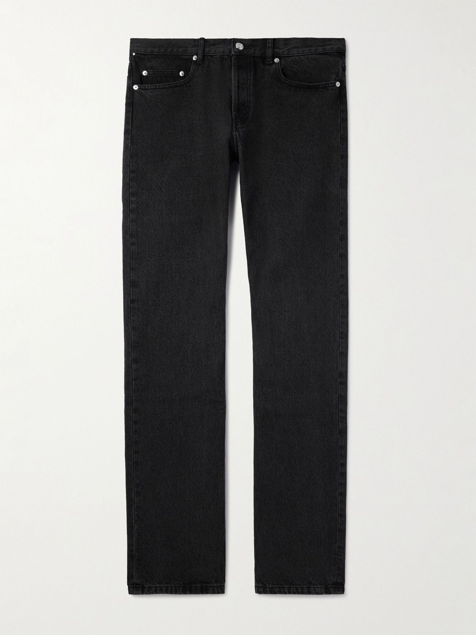 New Standard Slim-Fit Straight-Leg Jeans Black - 1