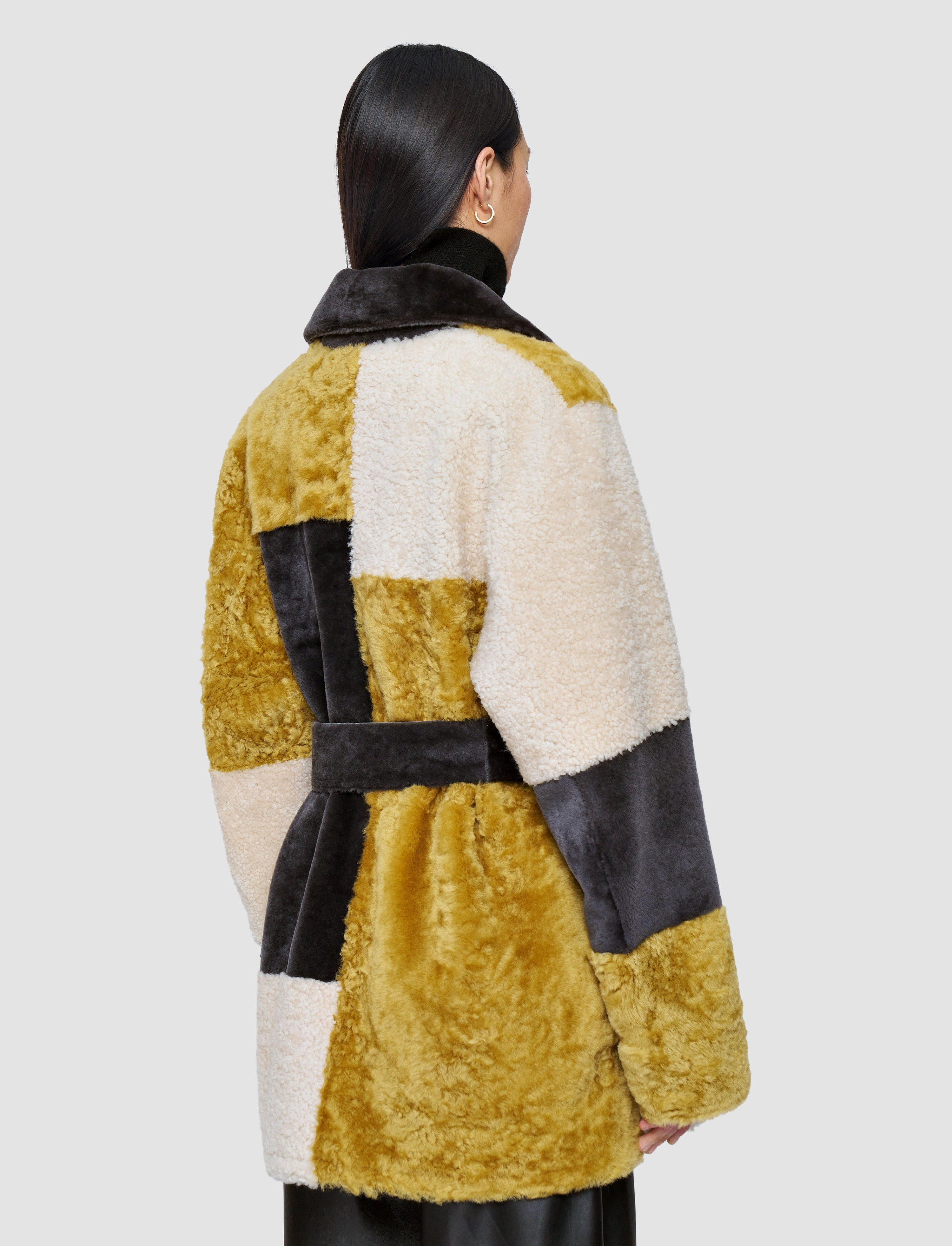 Martel Overlay Shearling Coat - 4