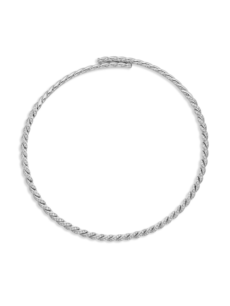 Women's Pavéflex Necklace in 18K White Gold with Diamonds - Diamond 1