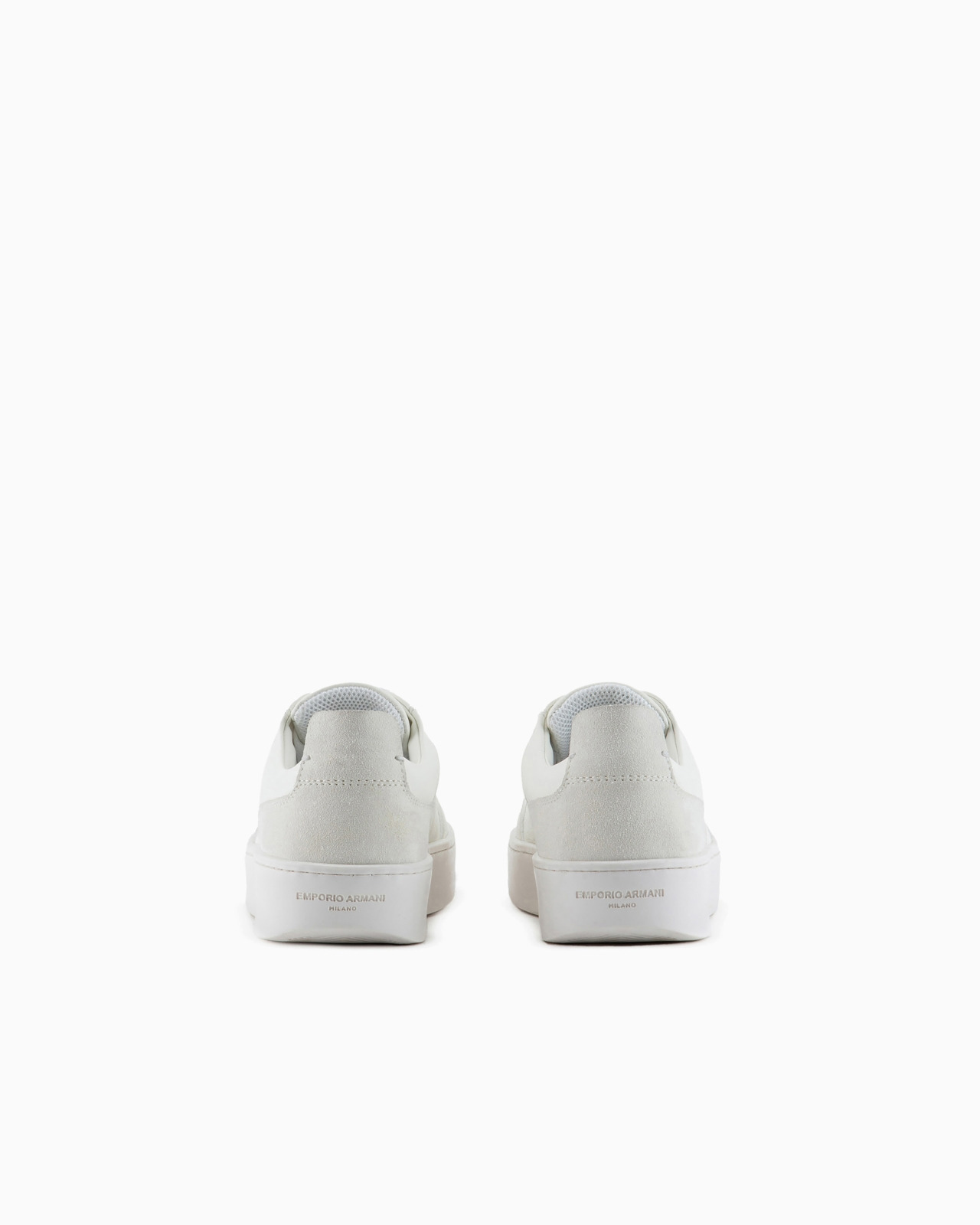 Leather sneakers with suede details and embossed logo - 4