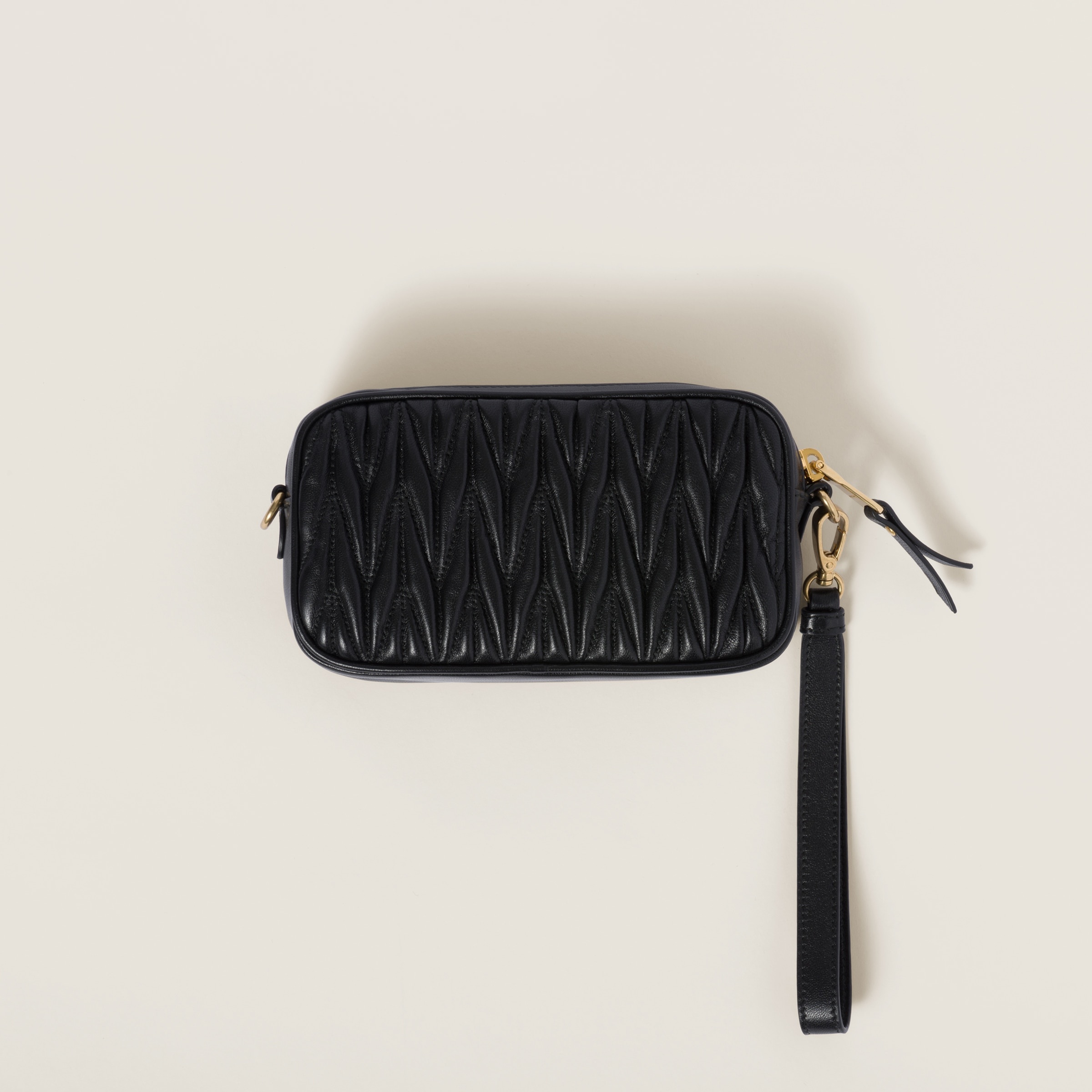 Matelassé nappa leather pouch - 3