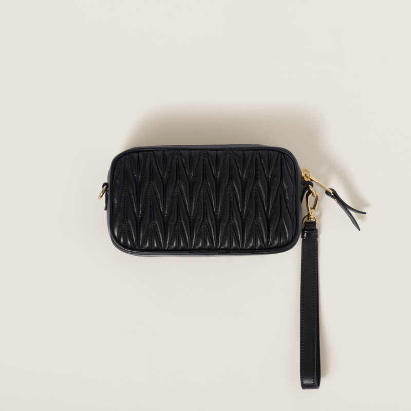 Matelassé nappa leather pouch 3