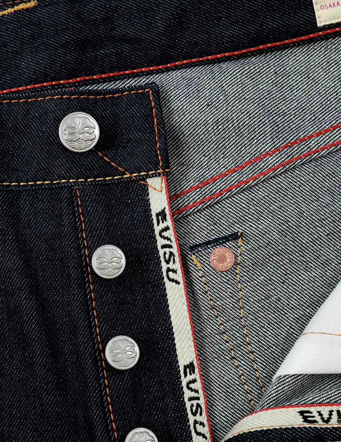 “KOI PLAYING IN WAVES” PATTERN SEAGULL AND KAMON EMBROIDERY CROPPED CARROT FIT JEANS #2017 - 8