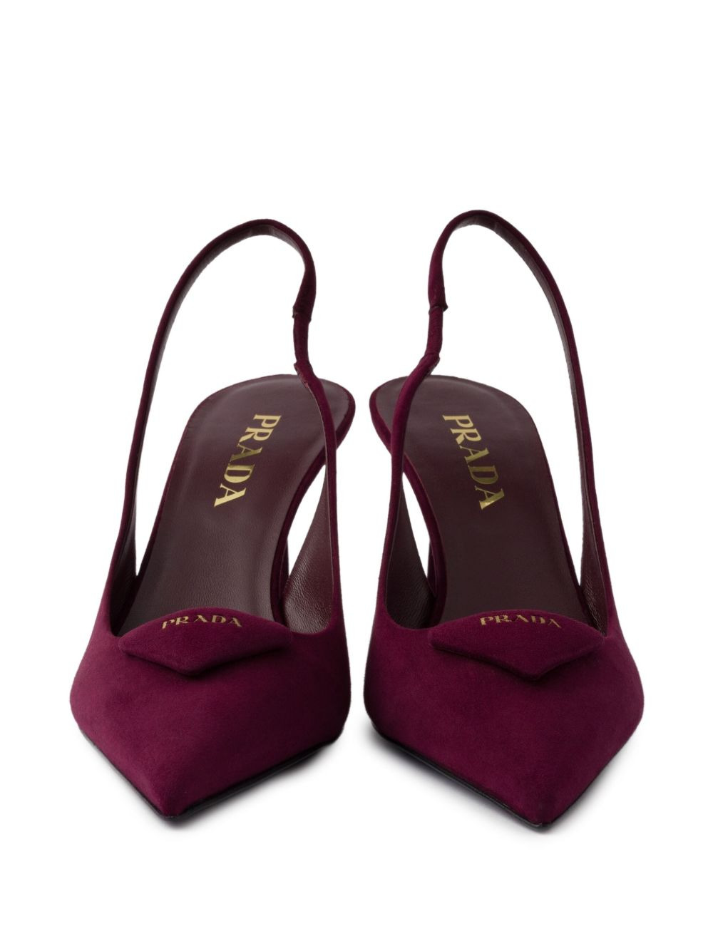 75mm slingback triangle-logo pumps - 3
