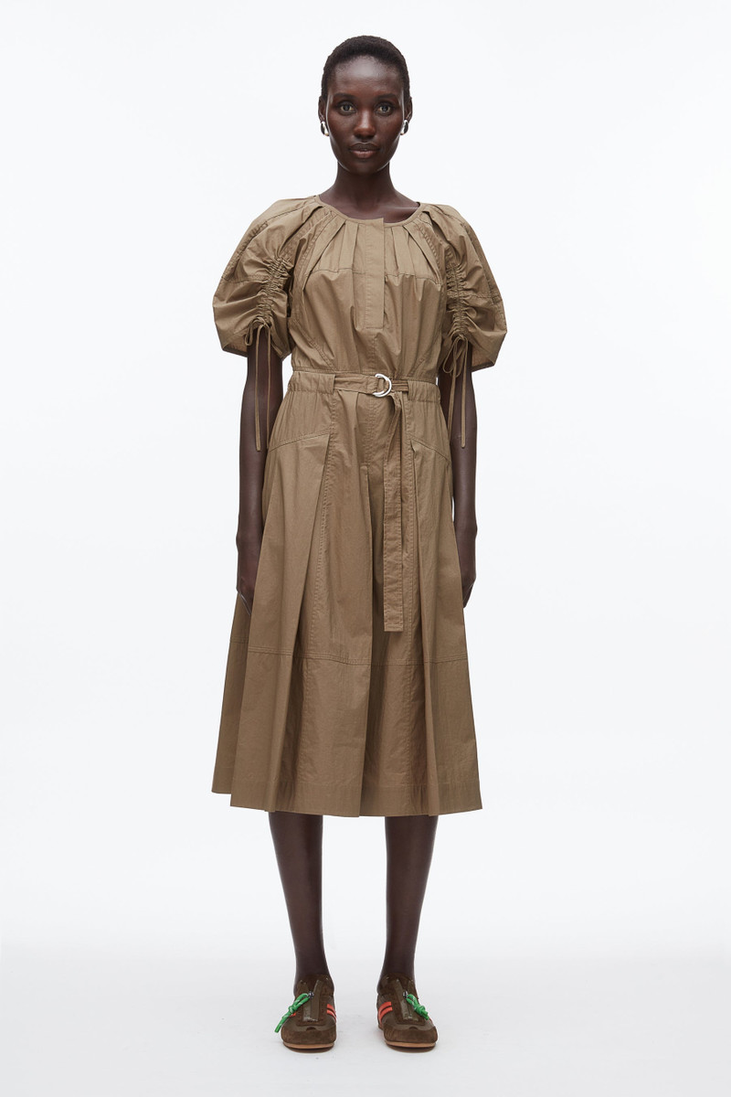 3.1 Phillip Lim Poplin Ruched Sleeve Midi Dress outlook