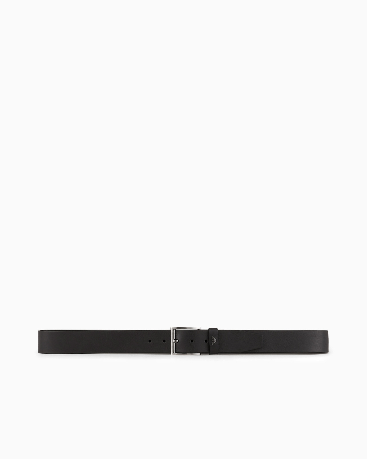 Tumbled-leather belt with oversized logo lettering - 3