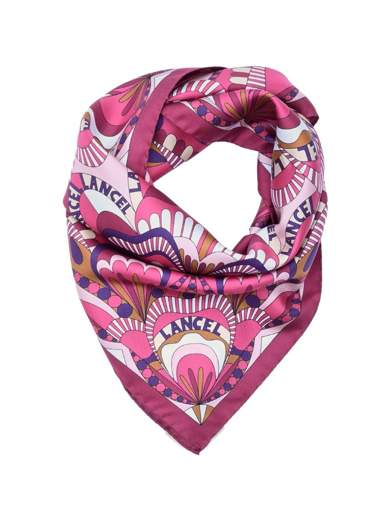 LANCEL printed silk square scarf outlook