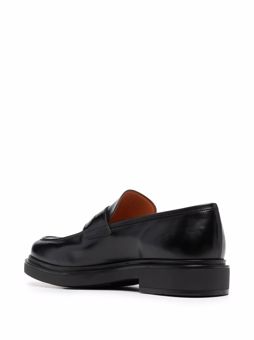 brushed leather penny loafers - 3