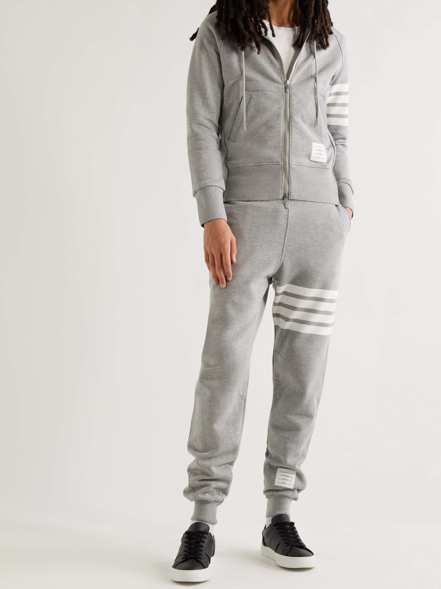 Striped Loopback Cotton-Jersey Zip-Up Hoodie - 2