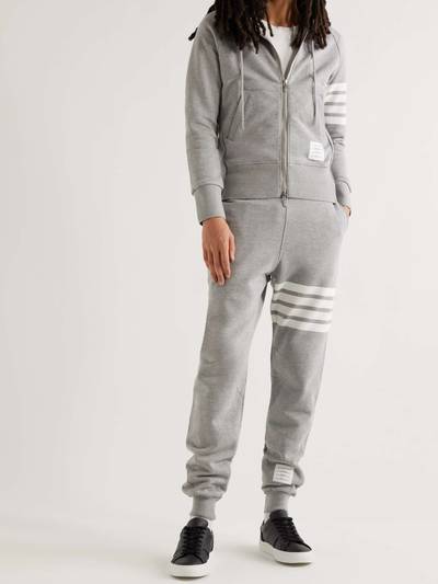 Thom Browne Striped Loopback Cotton-Jersey Zip-Up Hoodie outlook