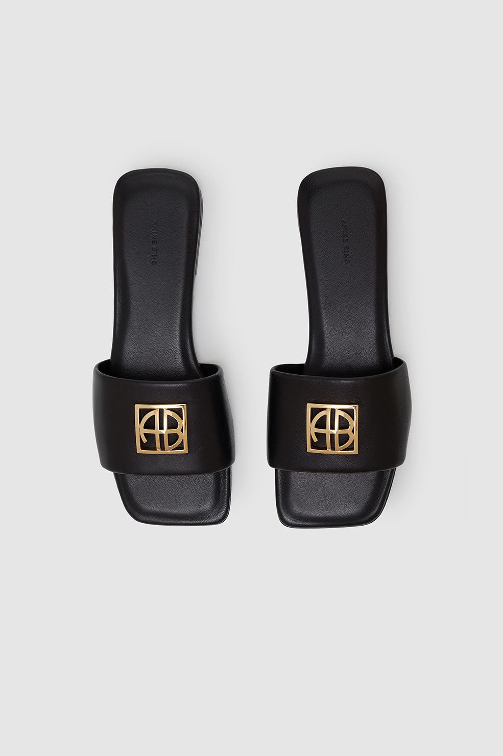 Ria Slides Monogram - Black - 2