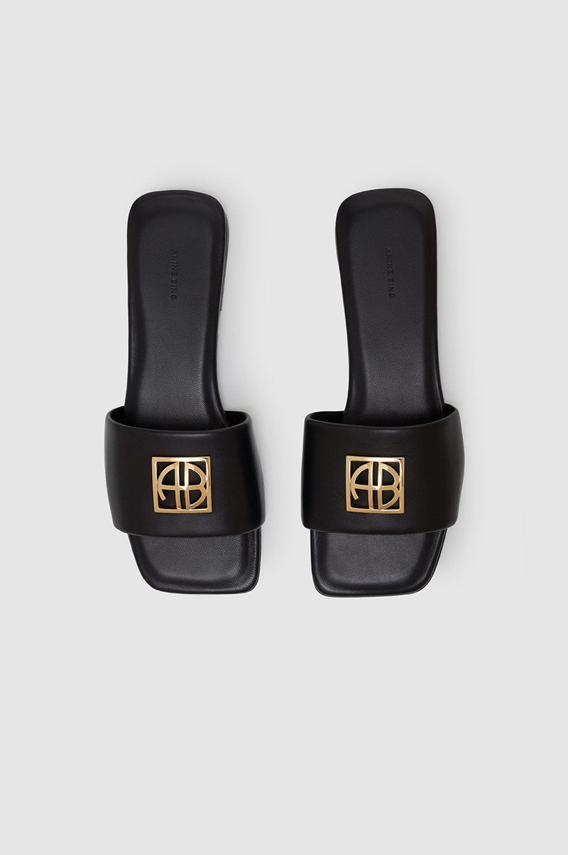 Ria Slides Monogram - Black 2