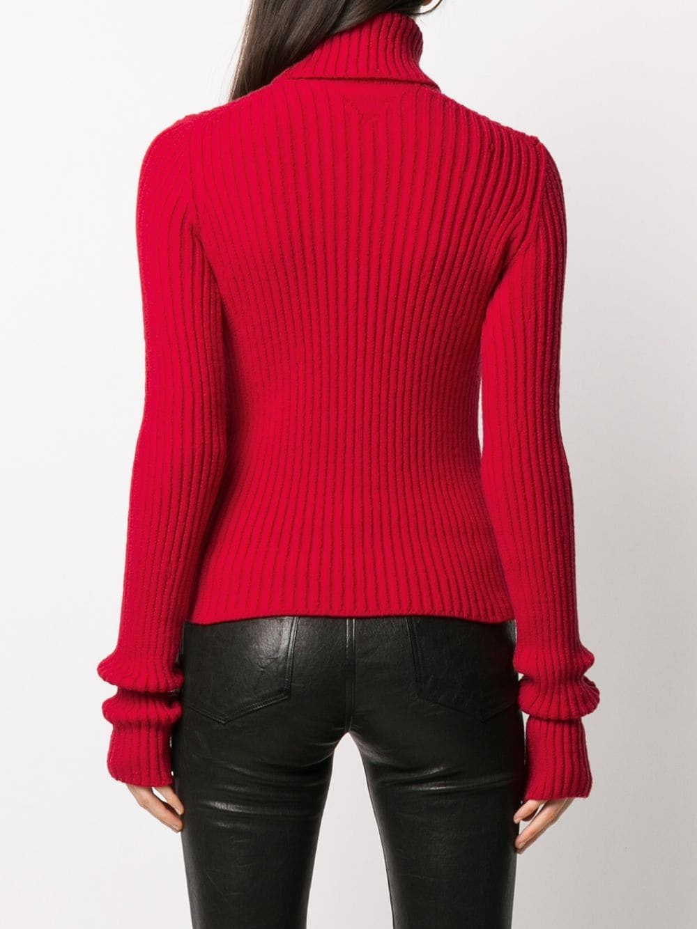 ribbed roll neck jumper - 4