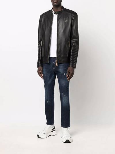 PHILIPP PLEIN Moto leather jacket outlook