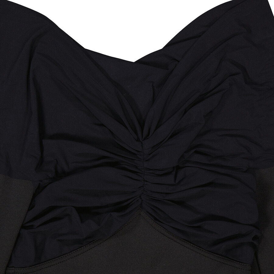 Burberry Gathered-Detail Off-Shoulder Long Sleeve Midi Dress - 2