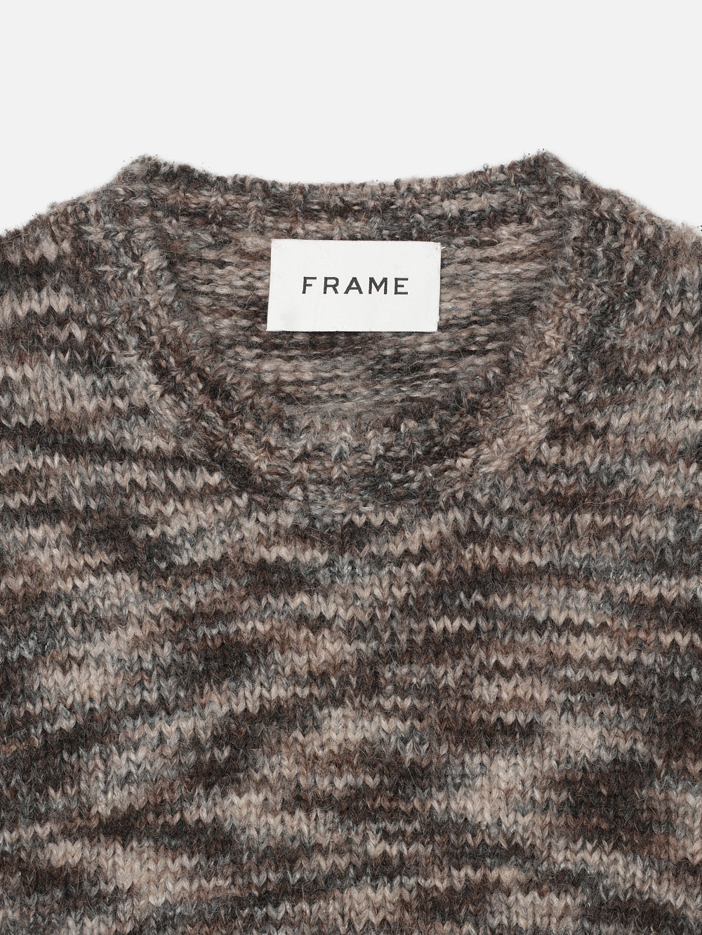 Tweed Textured Crewneck Sweater in Marron Multi - 2