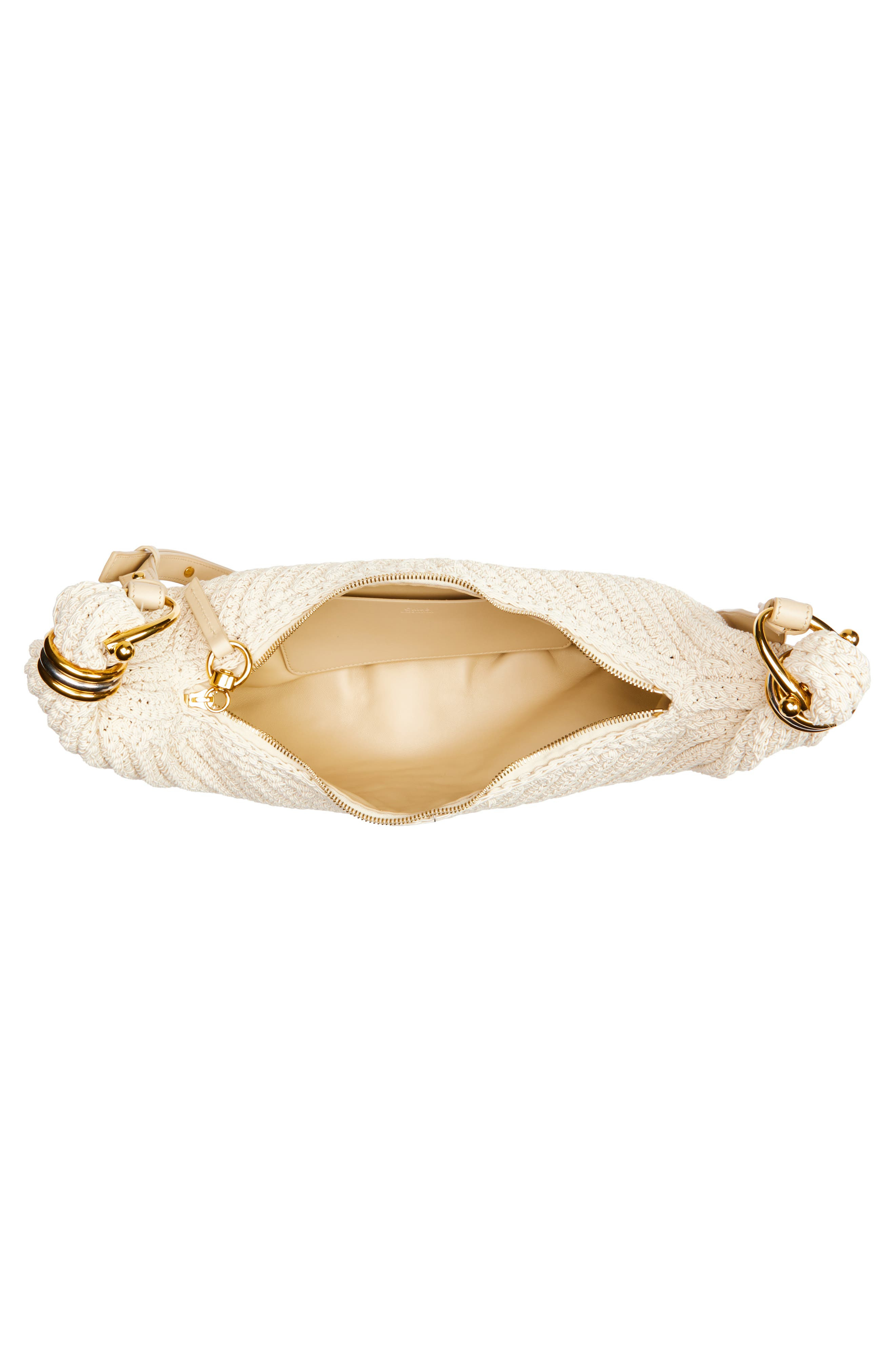 Chloé Small Bracelet Crochet Hobo Bag in Deep Ivory at Nordstrom - 5