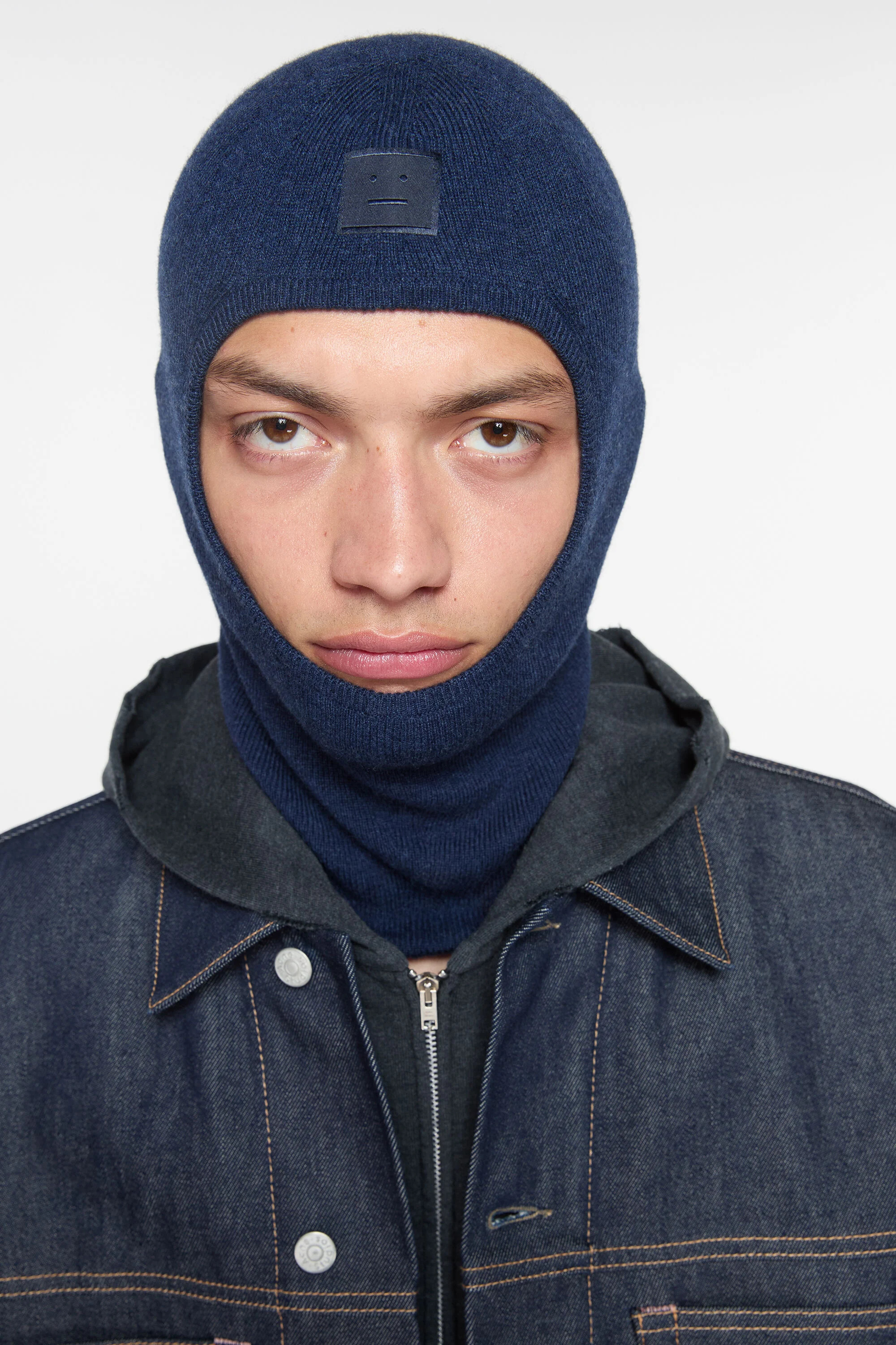 Face logo balaclava beanie - Navy melange - 3