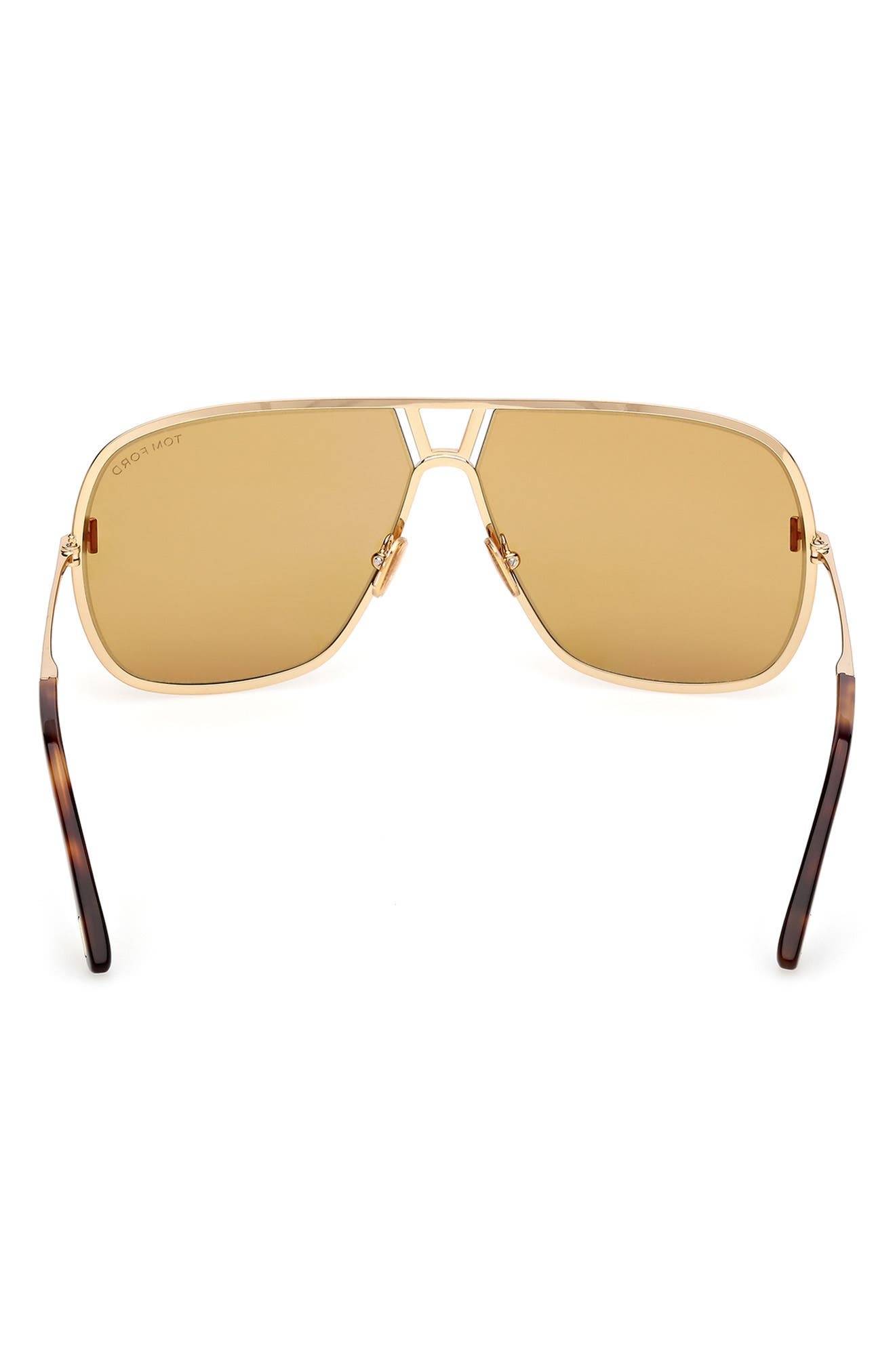 TOM FORD Stavros 63mm Oversize Navigator Sunglasses in Shiny Gold /Classic Havana at Nordstrom - 6