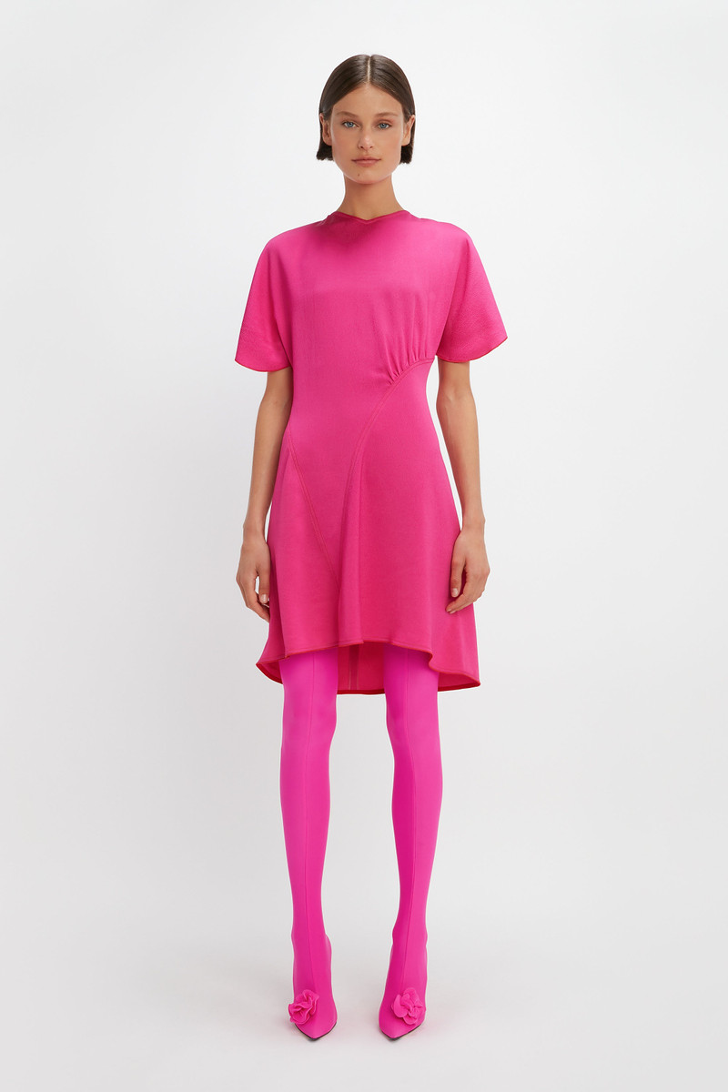 Victoria Beckham Cap Sleeve Mini Dress in Fuchsia outlook