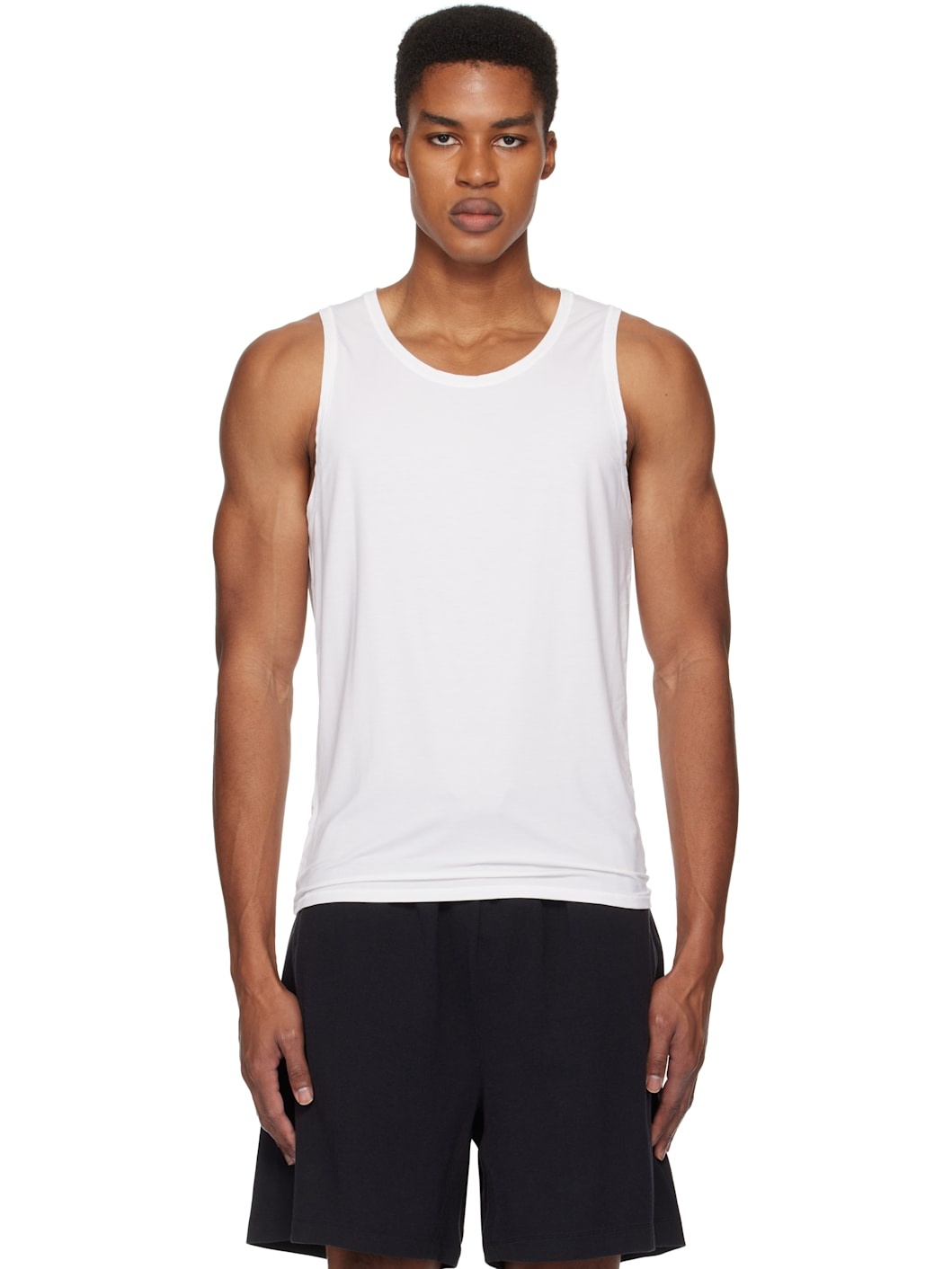 Three-Pack White SKIMS Stretch Tank Tops - 1