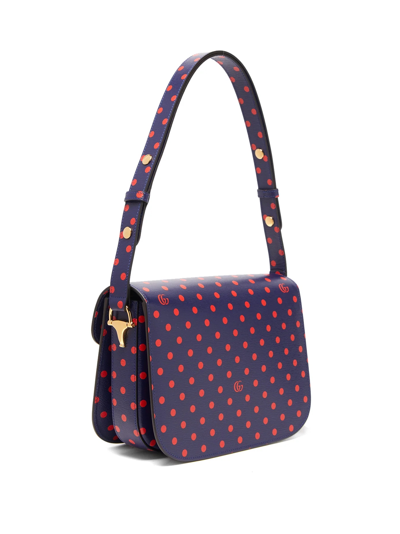 1955 Horsebit polka-dot leather shoulder bag - 4