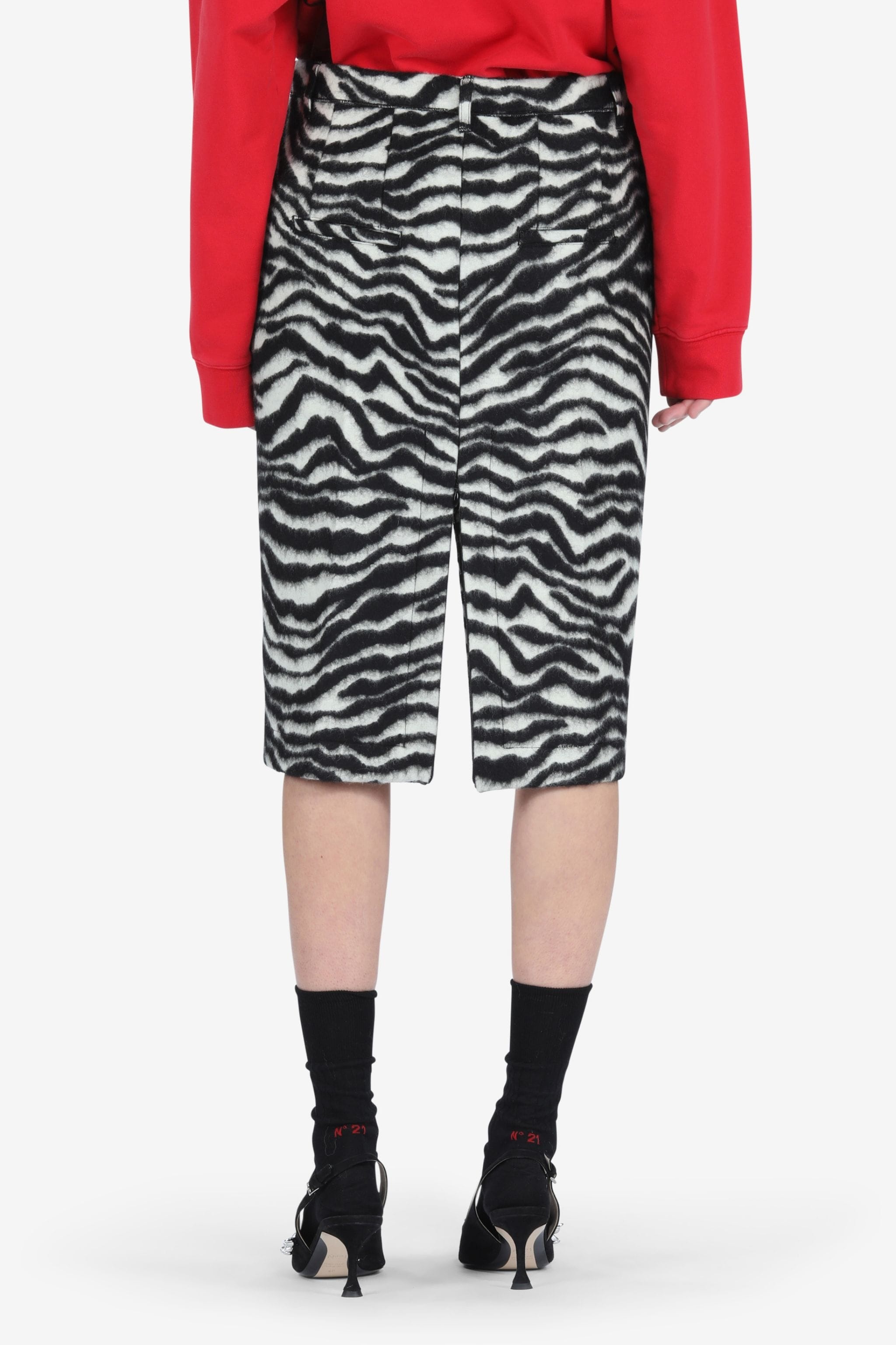 ZEBRA-PRINT PENCIL SKIRT - 2