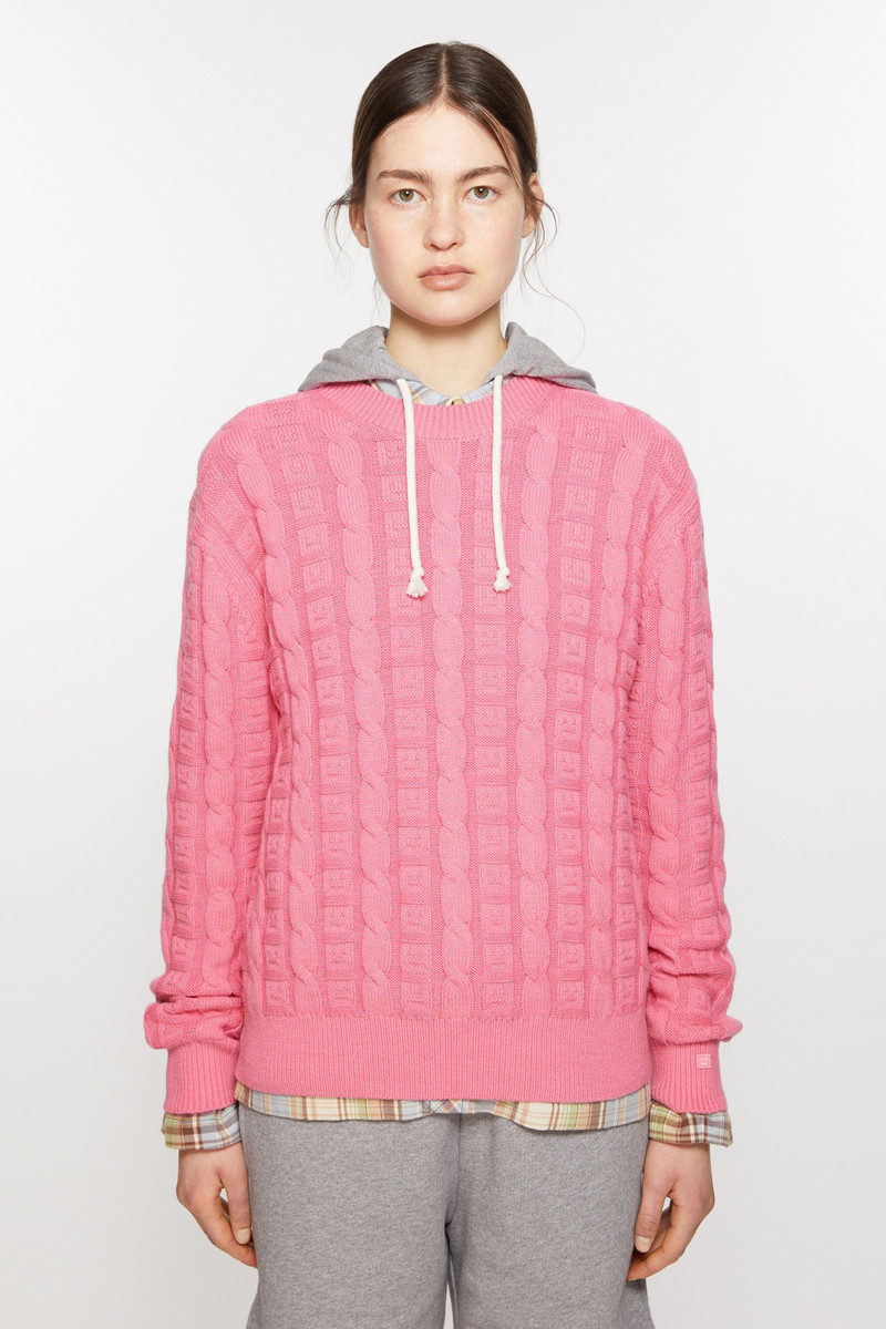 Acne Studios Cable wool jumper - Tango pink outlook