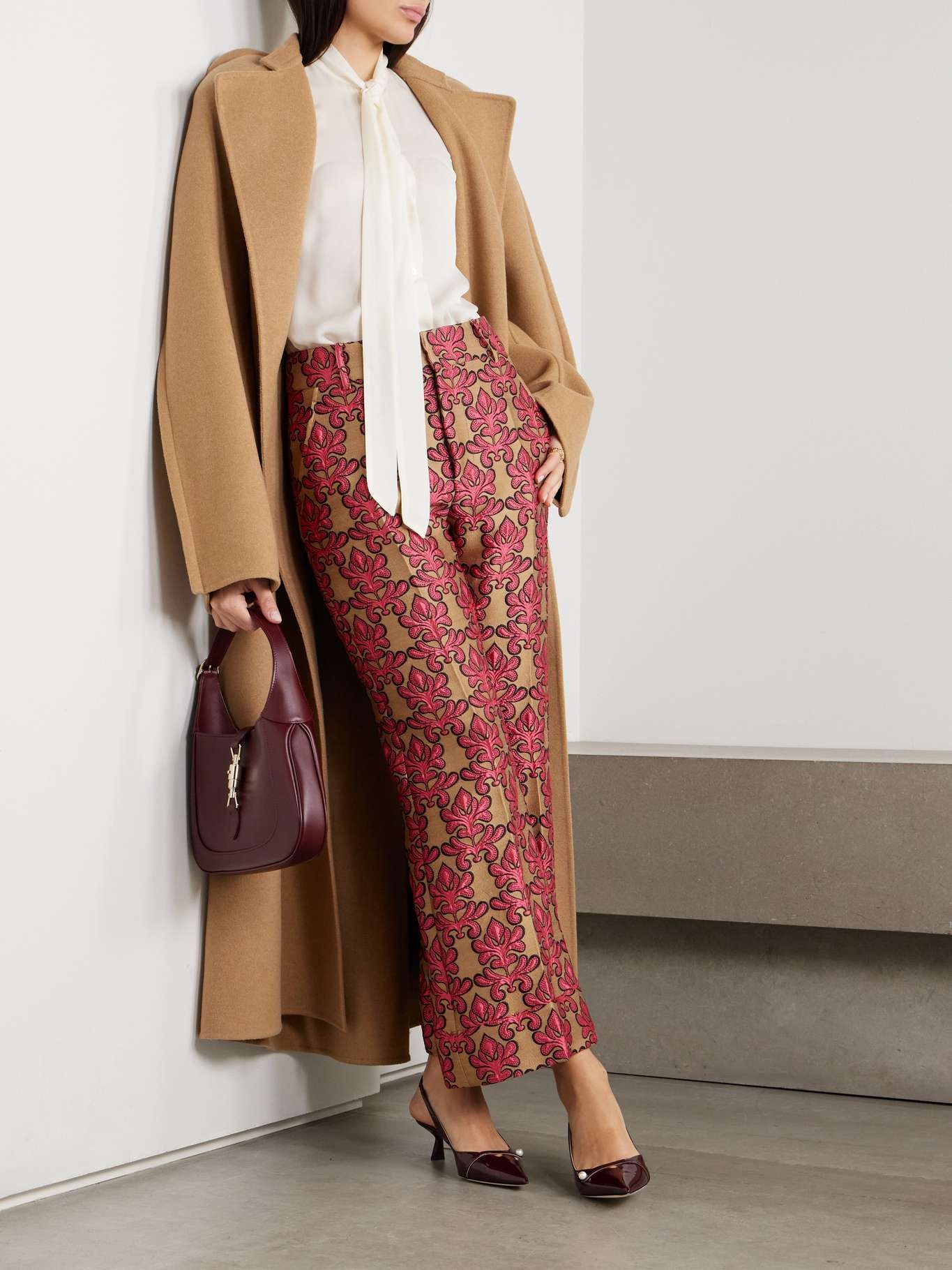 La DoubleJ Hendrix jacquard wide-leg pants Pink | REVERSIBLE