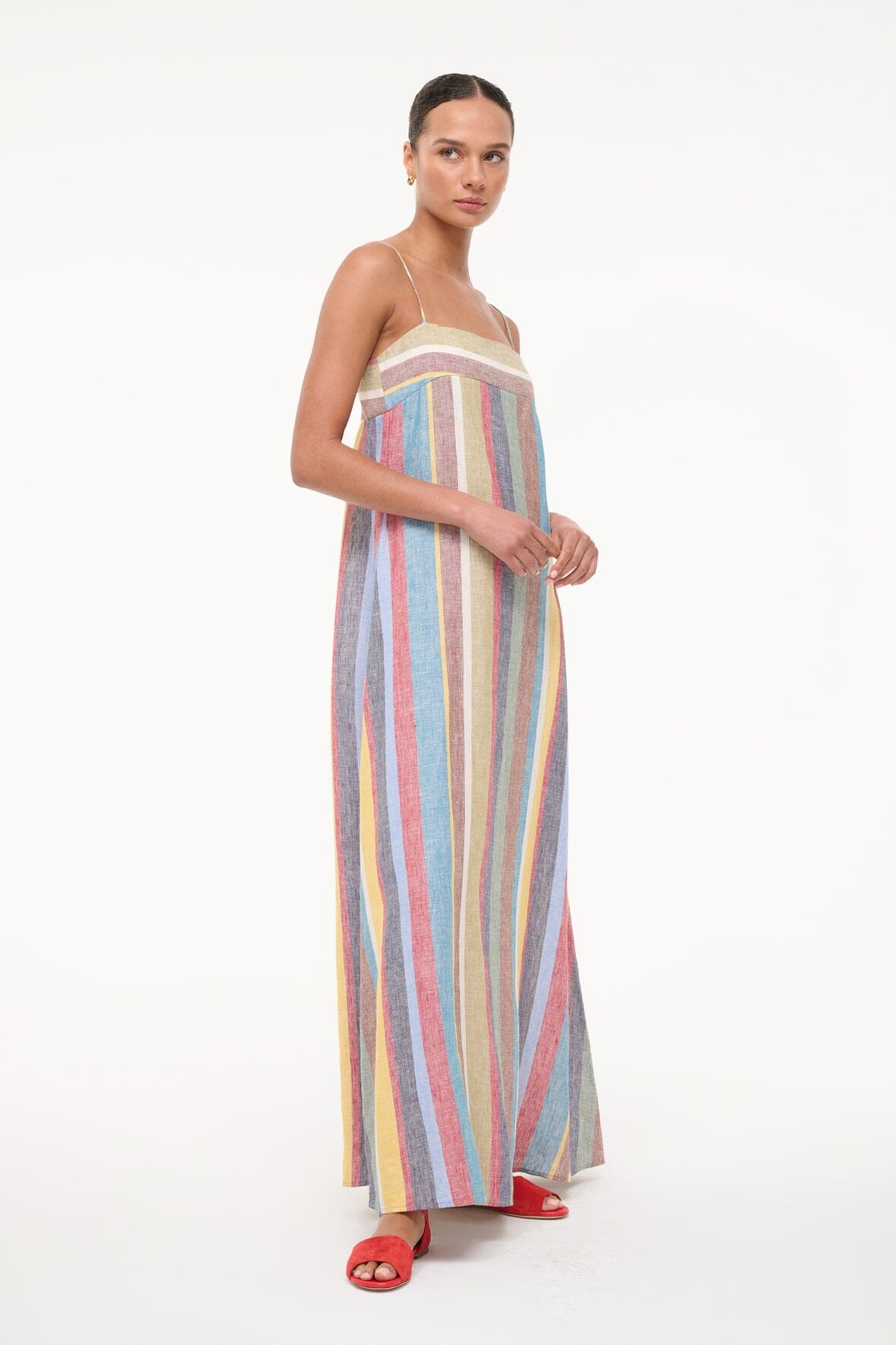 STAUD LAURA LINEN DRESS MARKET STRIPE - 3