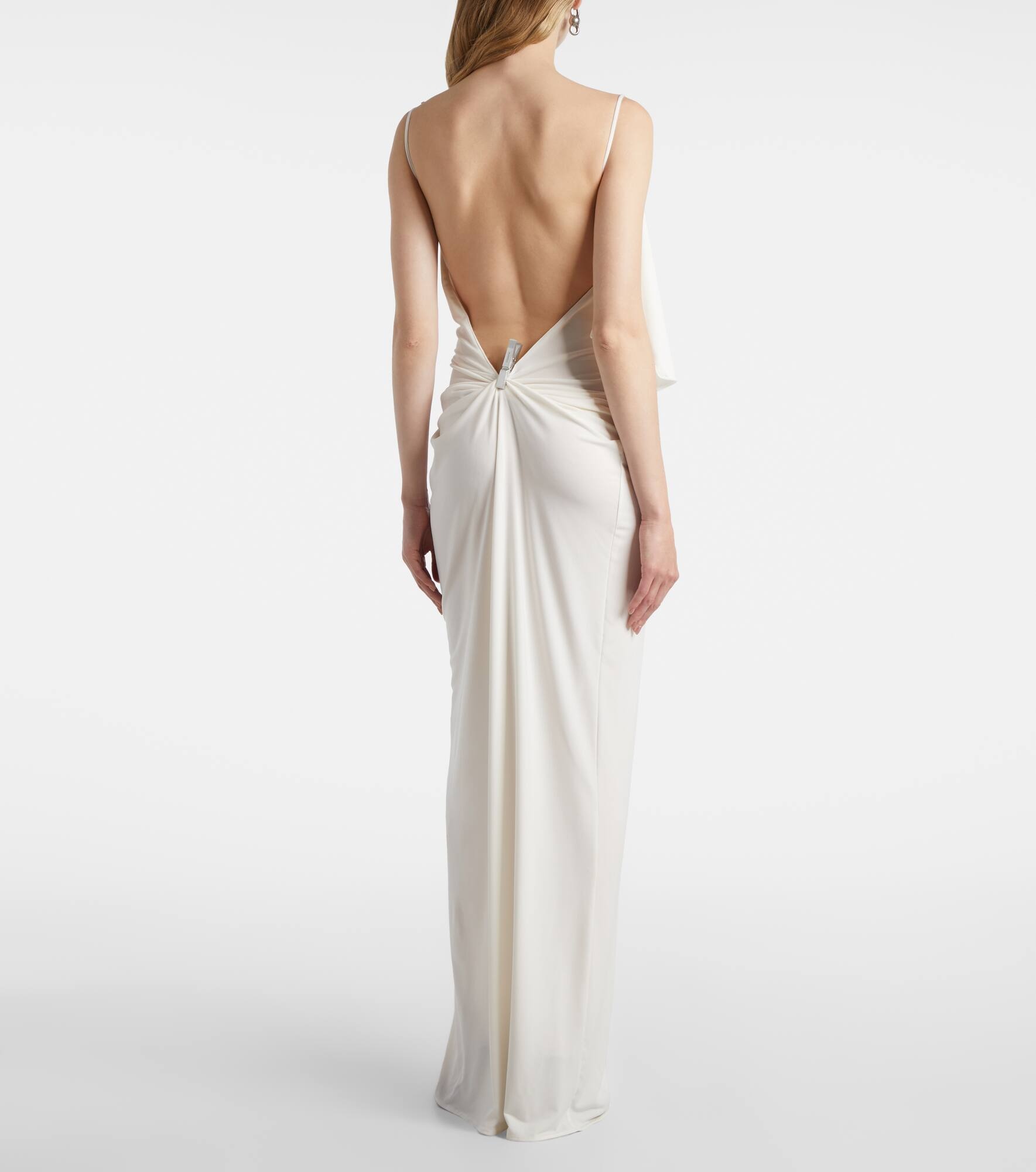 Draped embellished jersey maxi dress - 3