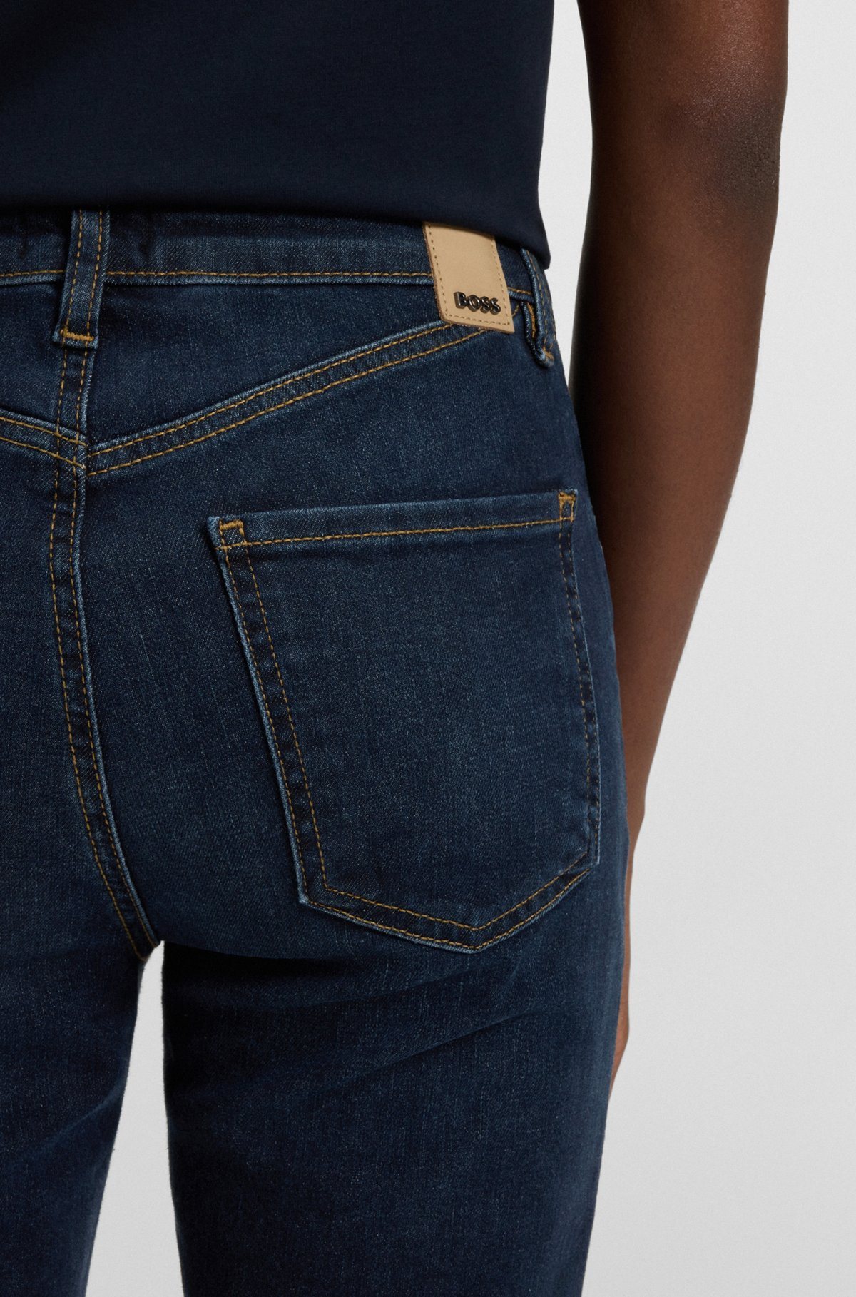 SLIM-FIT JEANS IN MID-BLUE STRETCH DENIM - 5