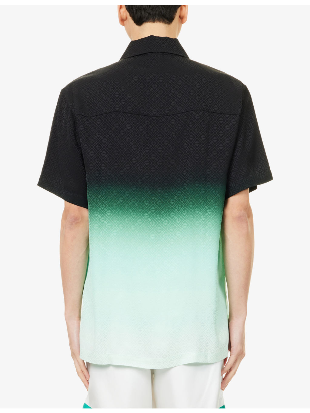 Monogram-Print Quarter-Zip Woven Polo Shirt - 4