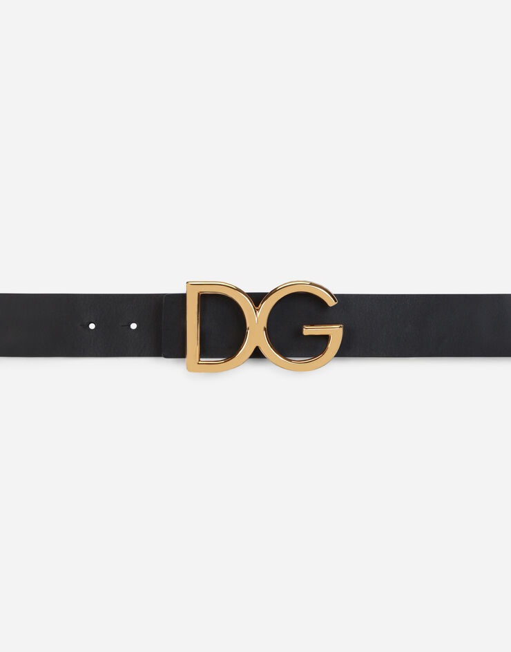 Leather belt with DG logo - 3