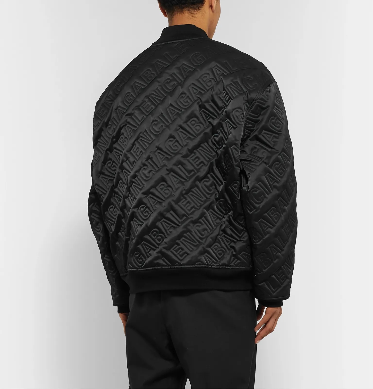 Oversized Logo-Embossed Satin Bomber Jacket - 5