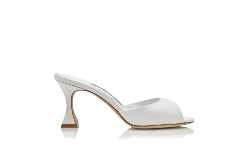 White Calf Leather Mules - 1