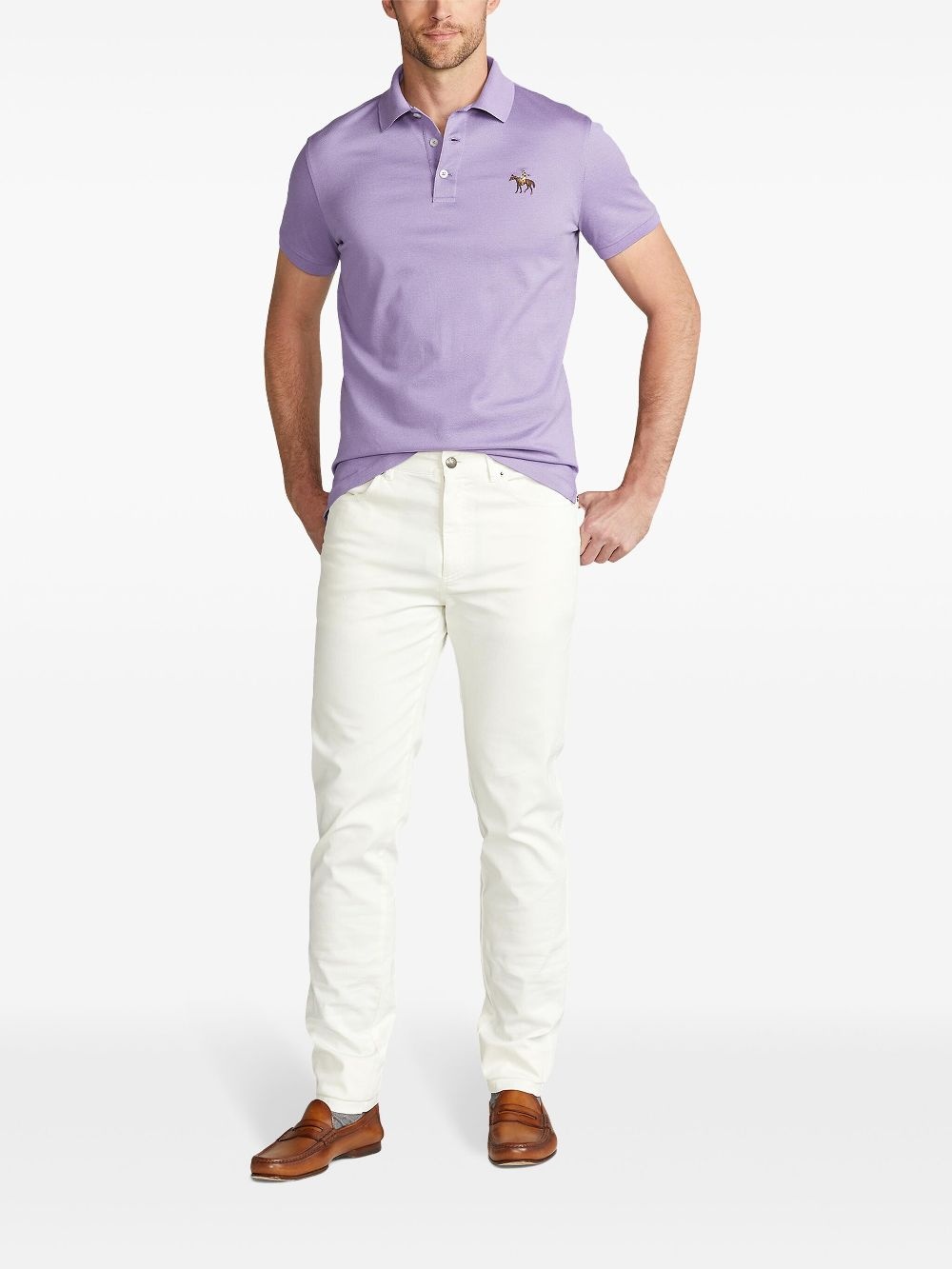 slim-cut piqué polo shirt - 2