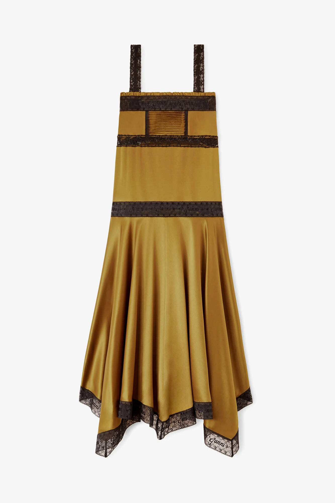 DRESS IN GREEN SILK SATIN - 1