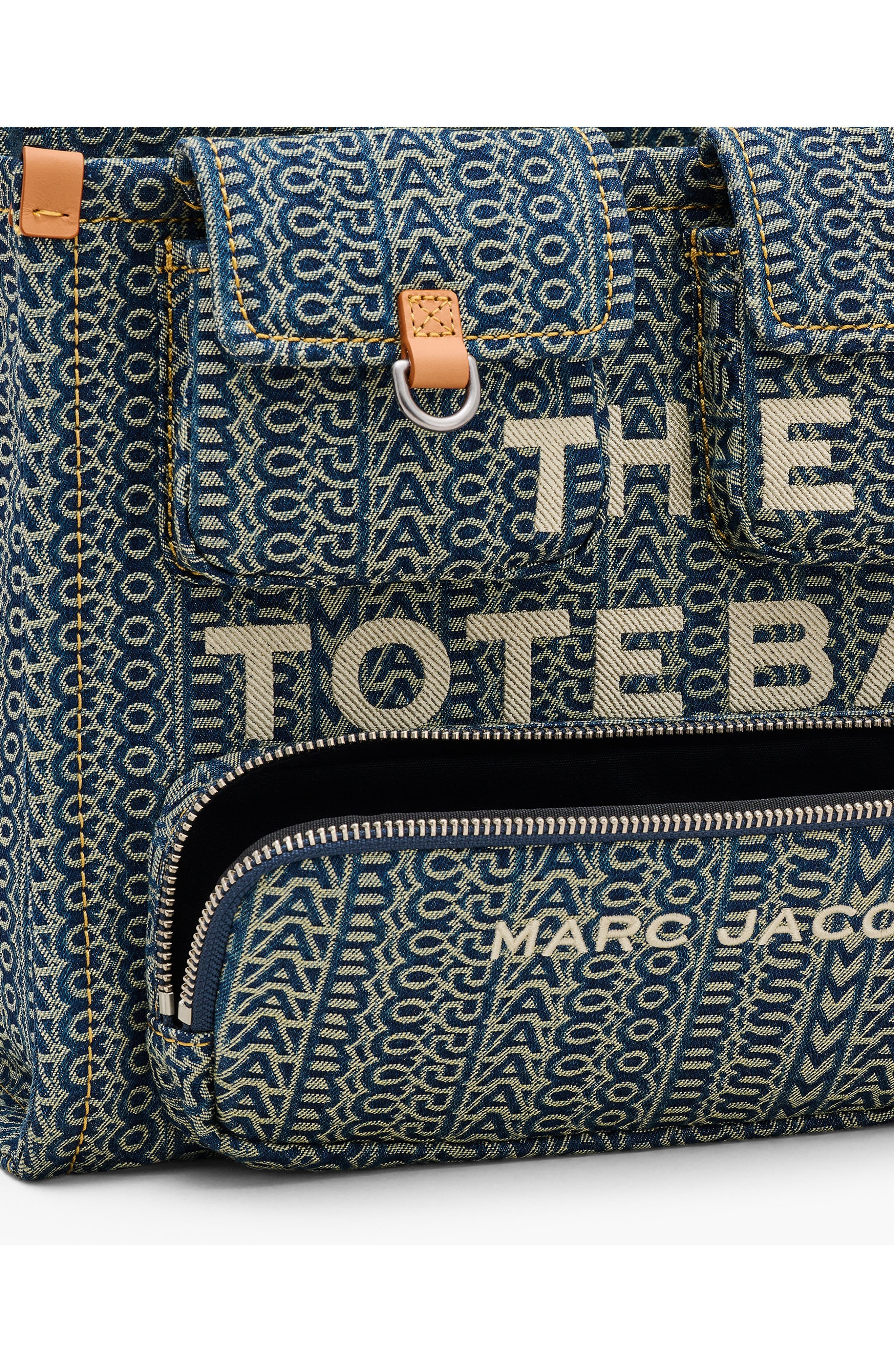 Marc Jacobs The Cargo Monogram Denim Medium Tote Bag in Sun Faded Denim at Nordstrom - 7