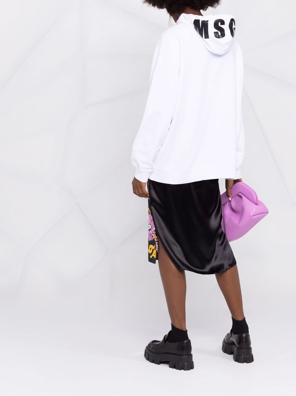 logo-print cotton hoodie - 4