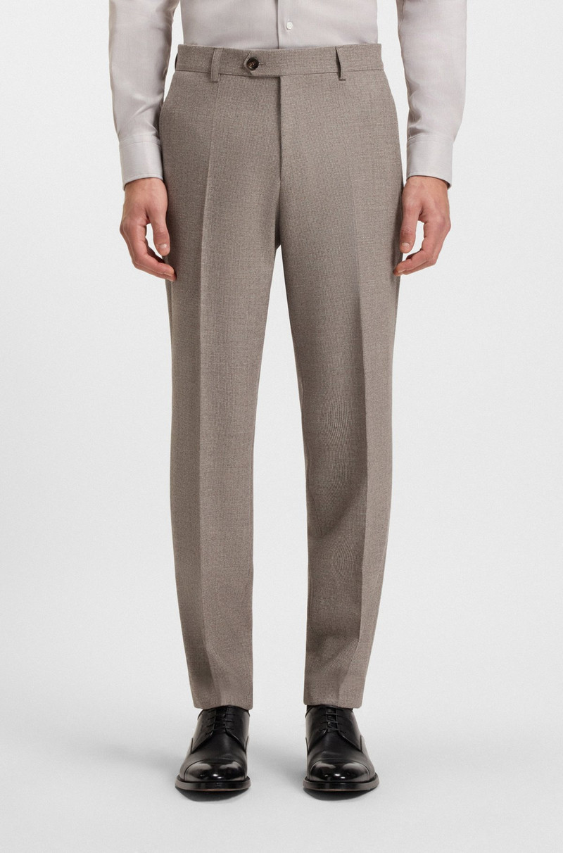 MICRO-PATTERNED TAPERED-FIT TROUSERS IN VIRGIN WOOL 2