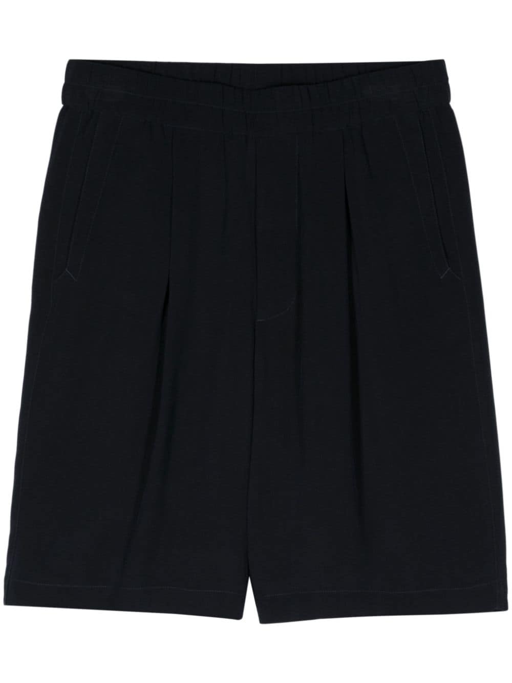 pleat-detail wide-leg shorts - 1